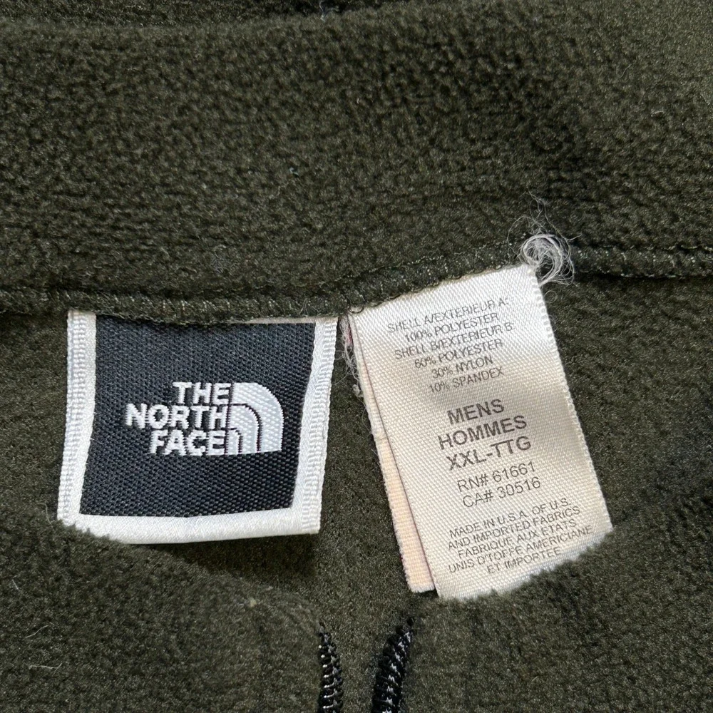 Vintage Y2K The North Face Mens Fleece Quarter Zip XXL Olive Green